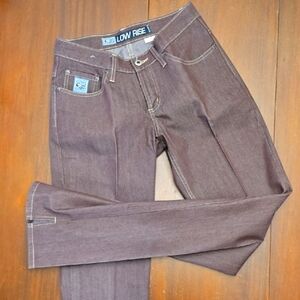 CRUEL GIRL Women's 3 Brown Low Rise Jeans Starched